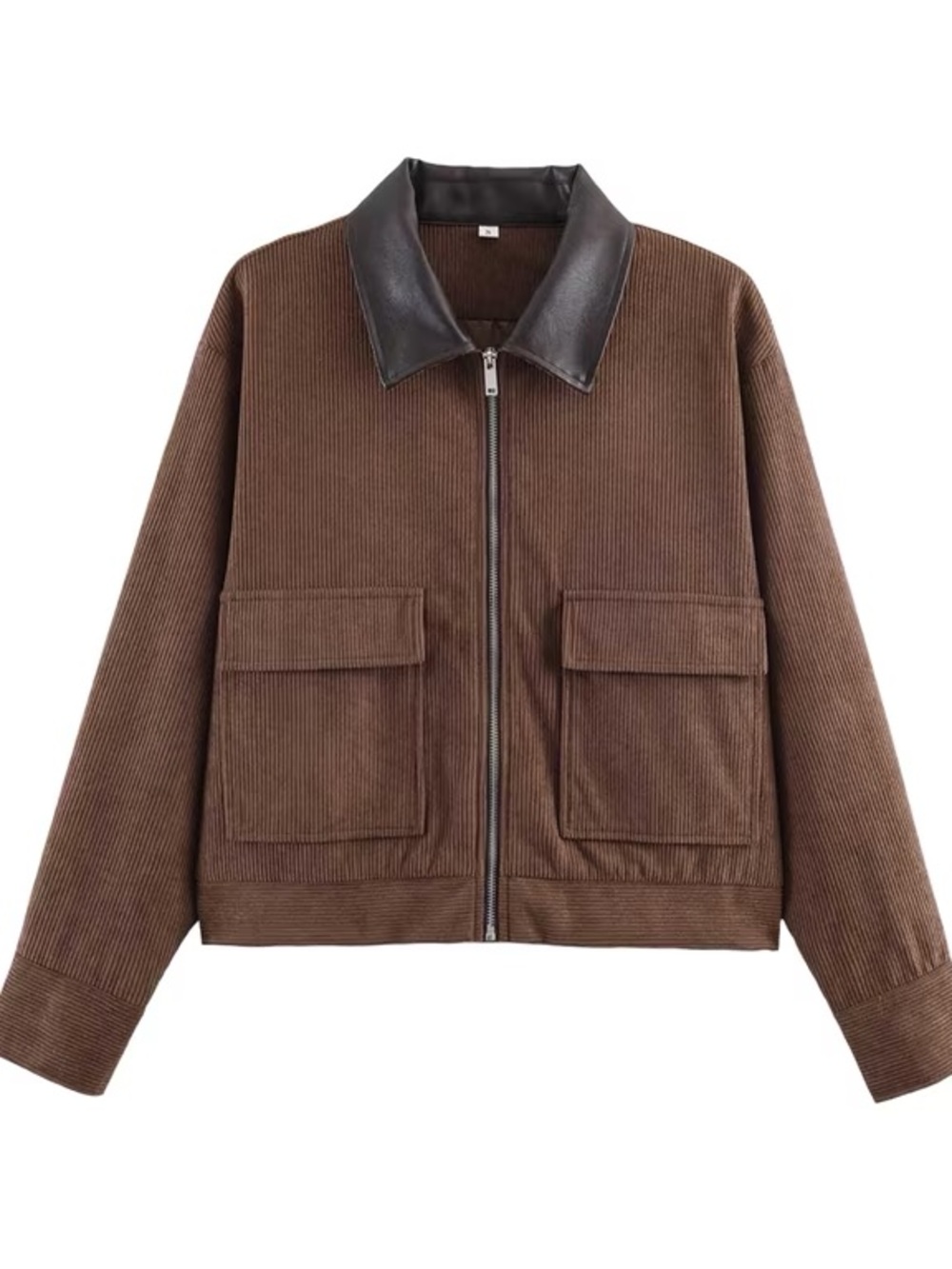NWT Women’s Brown Corduroy Zip Jacket Small